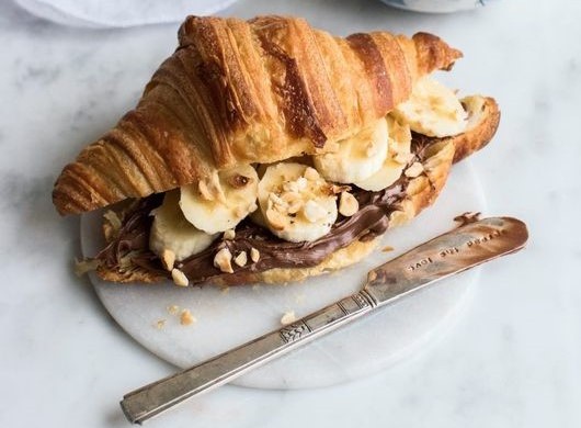 Croissant with banana