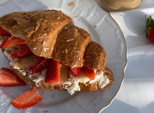 Croissant with strawberry